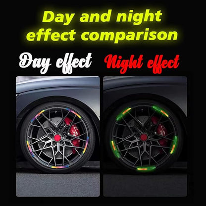 Reflective Car Wheel Decorative Stripe Stickers, Night Safety Warning Car Stickers